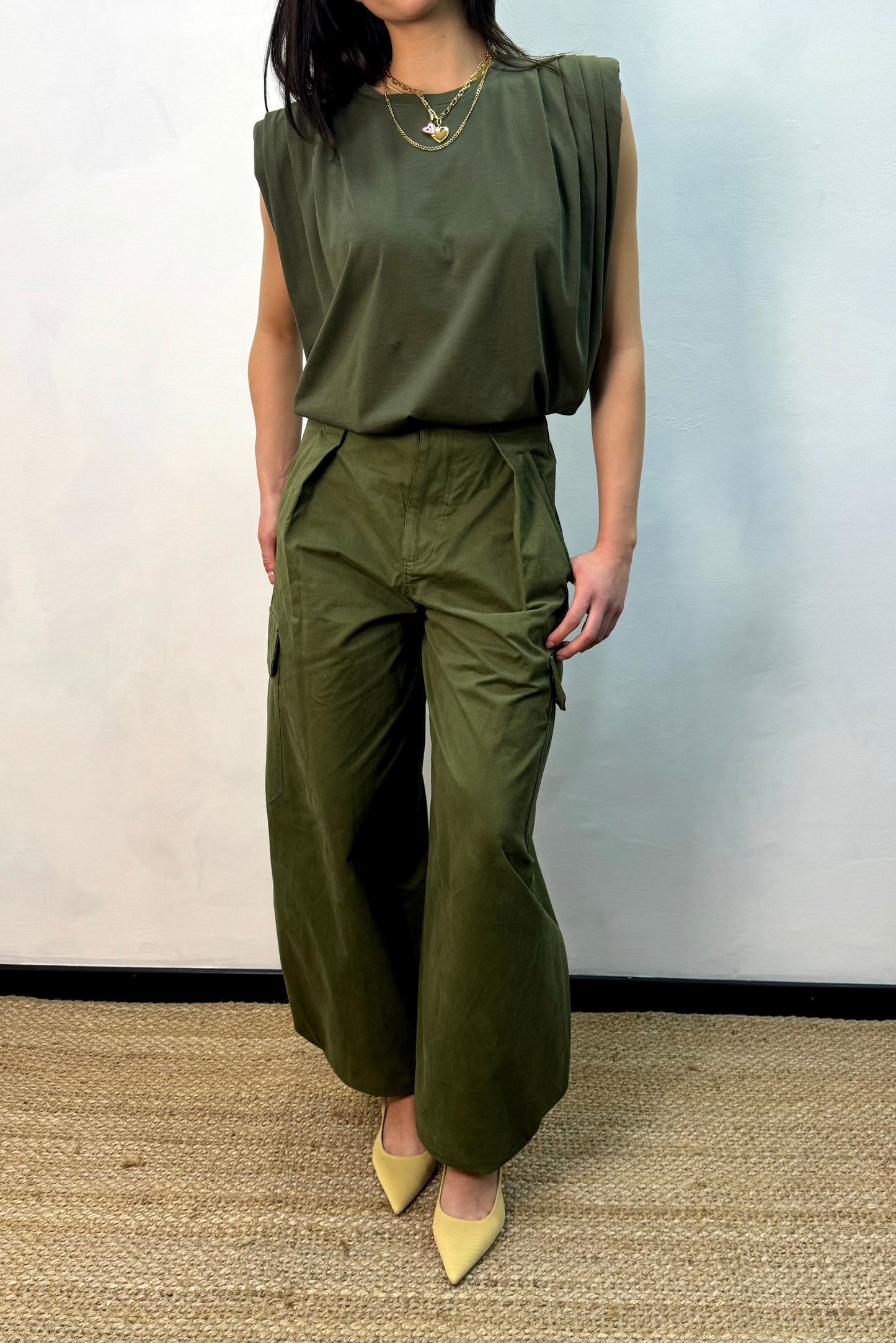 Pantalone over verde militare Lumina