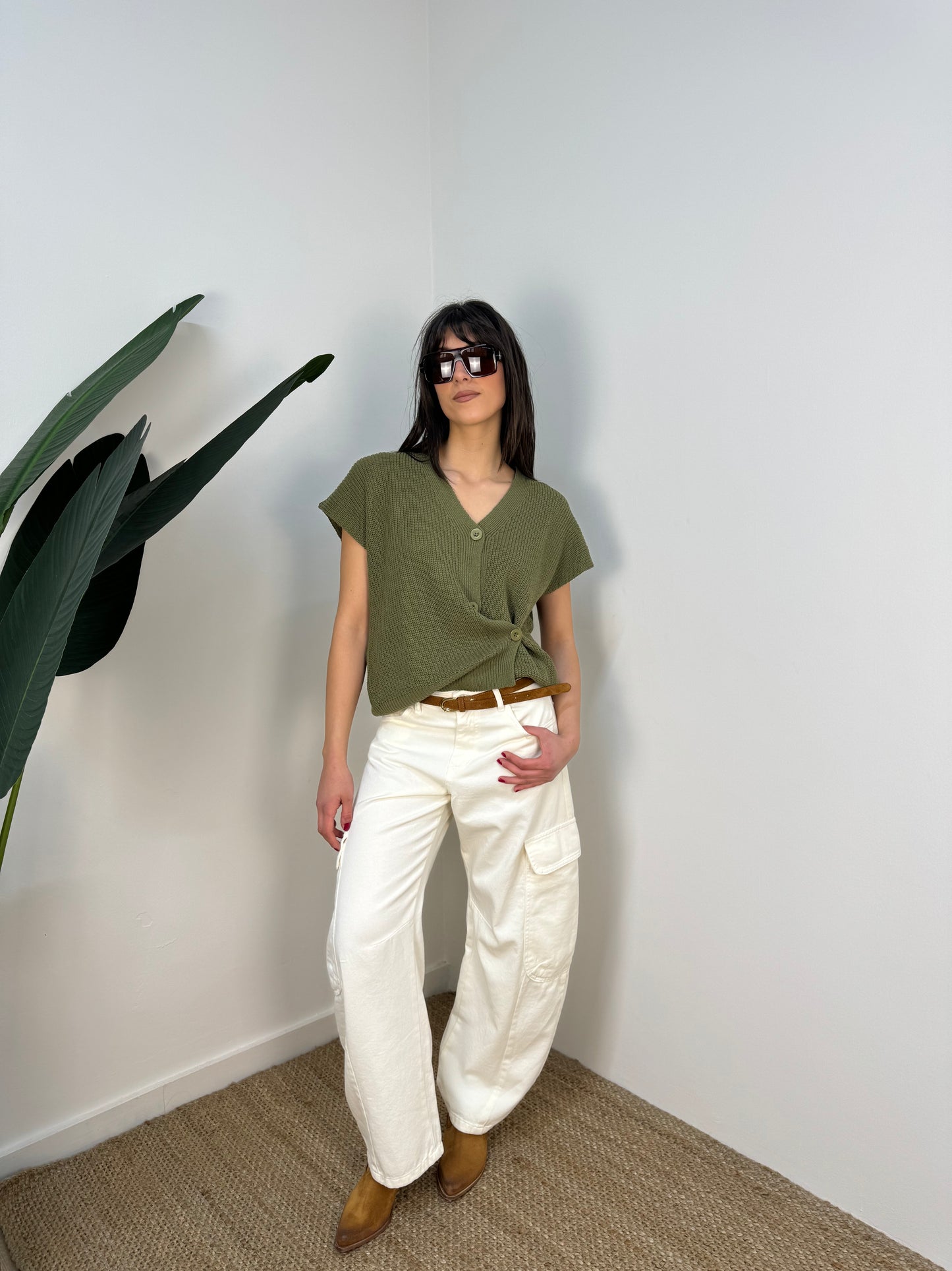 Cardigan asimmetrico Twoway