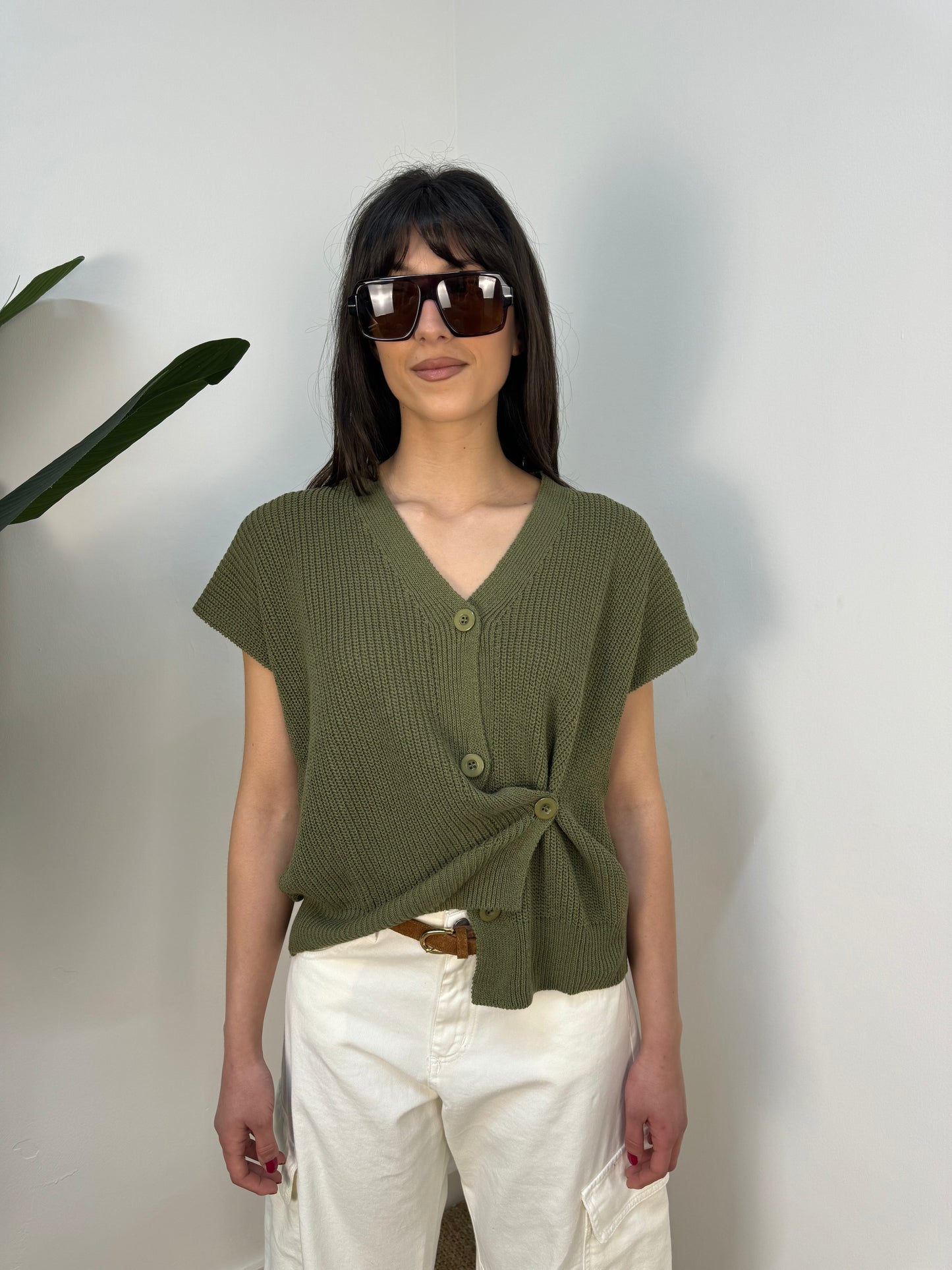 Cardigan asimmetrico Twoway