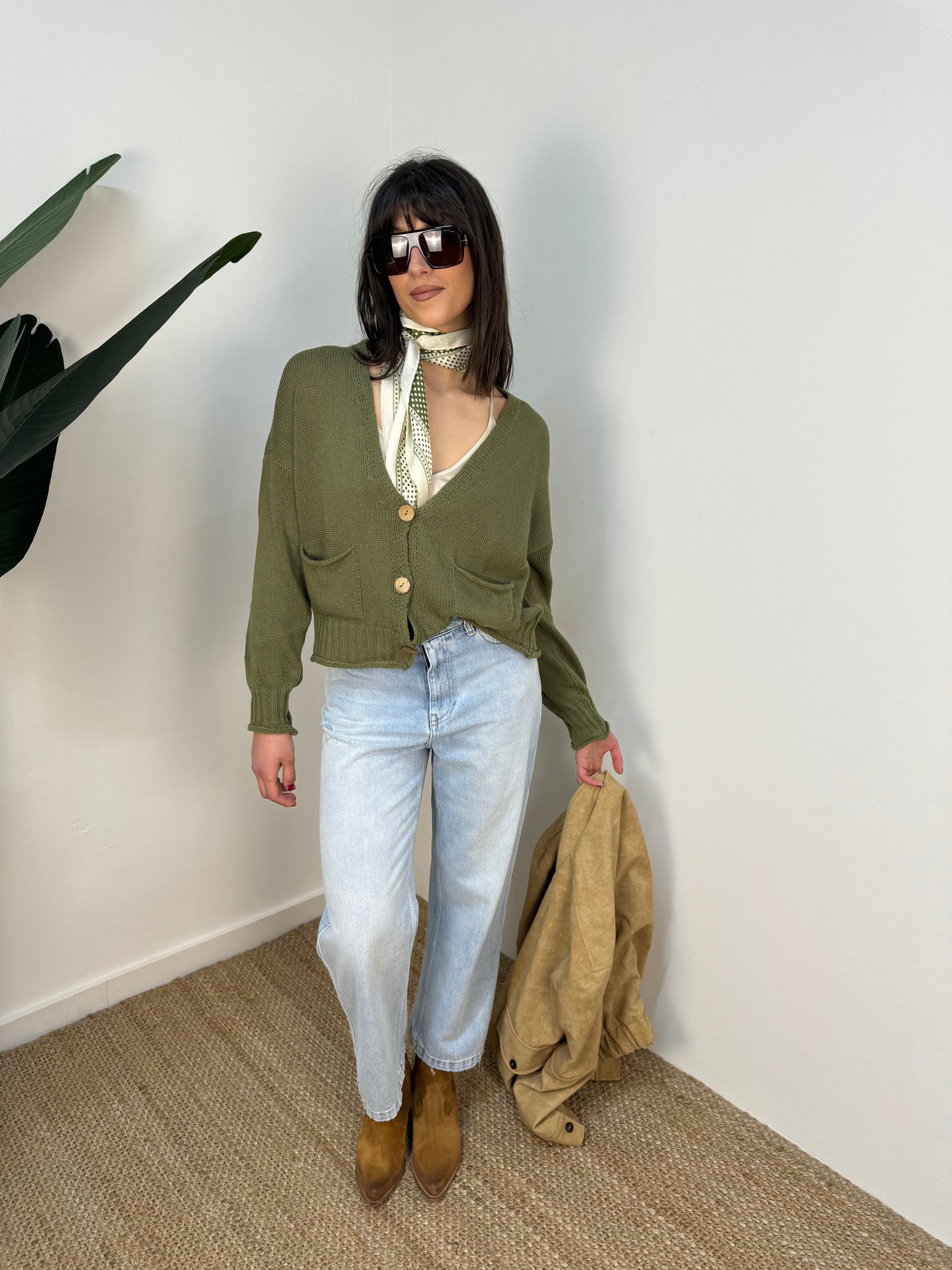 Cardigan con bottoni in legno Twoway