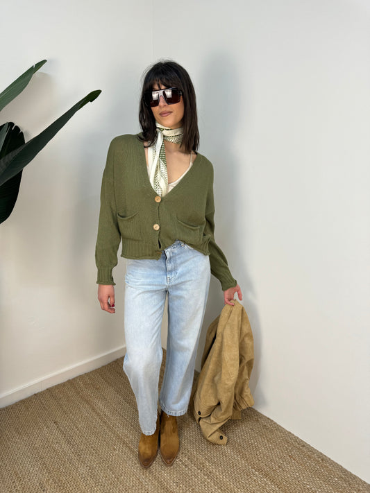 Cardigan con bottoni in legno Twoway