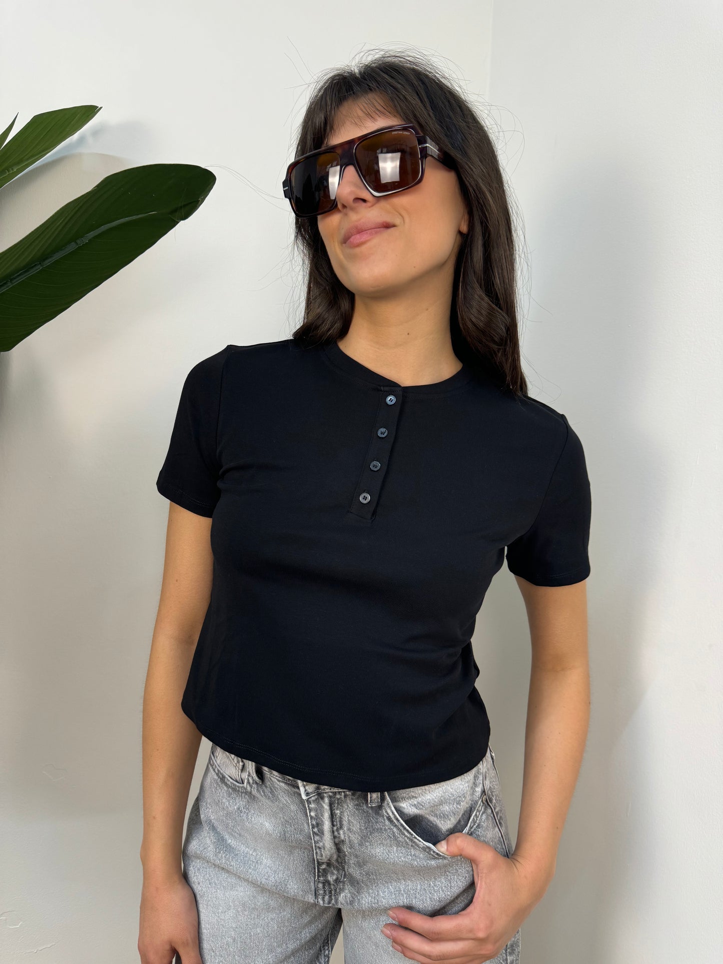 t-shirt bottoni Lumina
