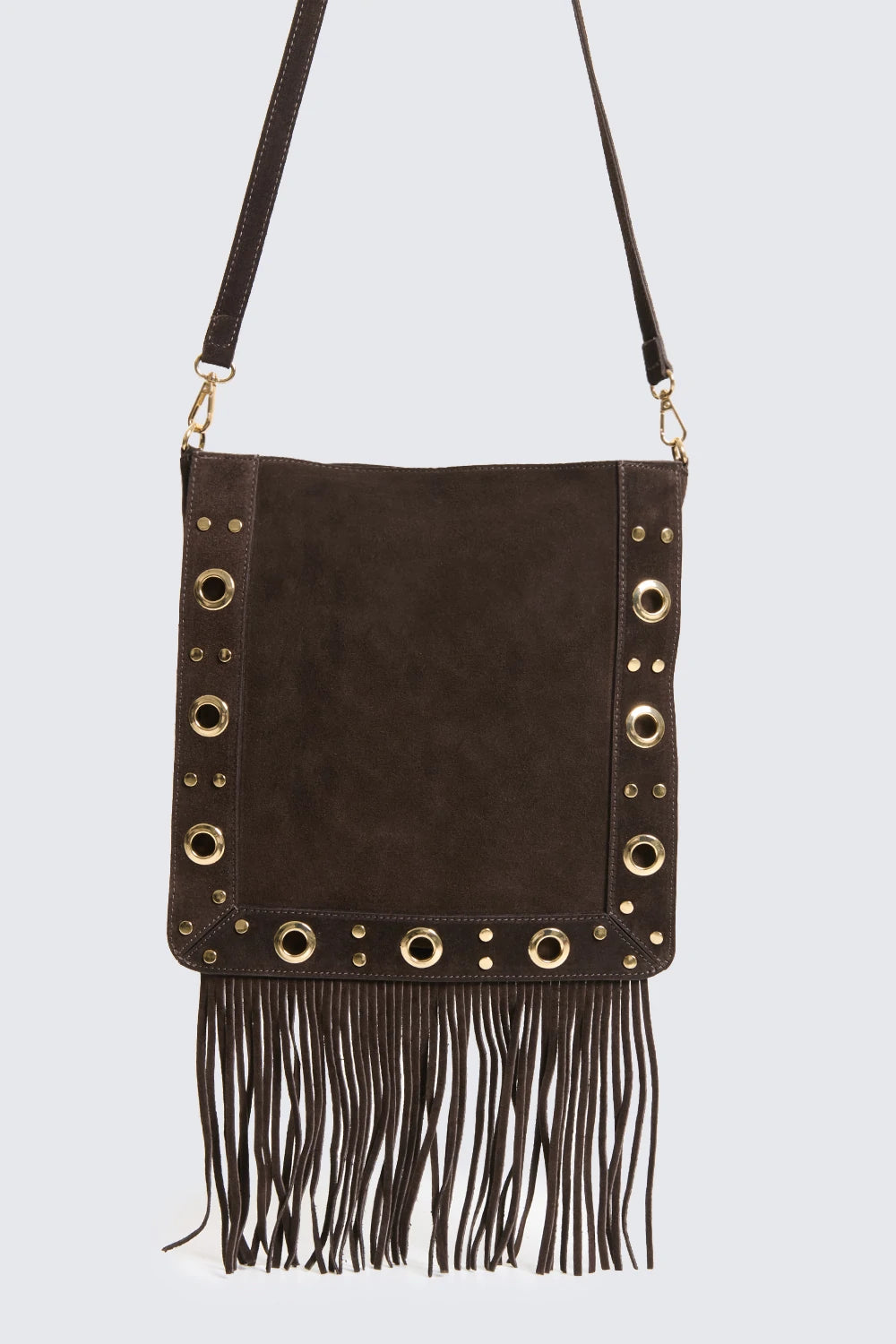 Borsa frange occhielli pelle Twowway