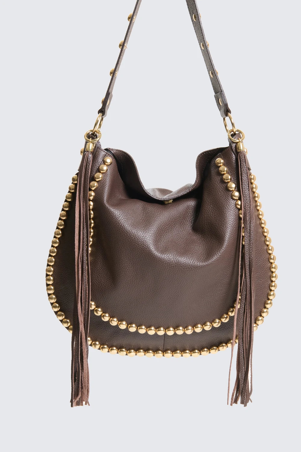 Borsa frange e borchie pelle Twoway