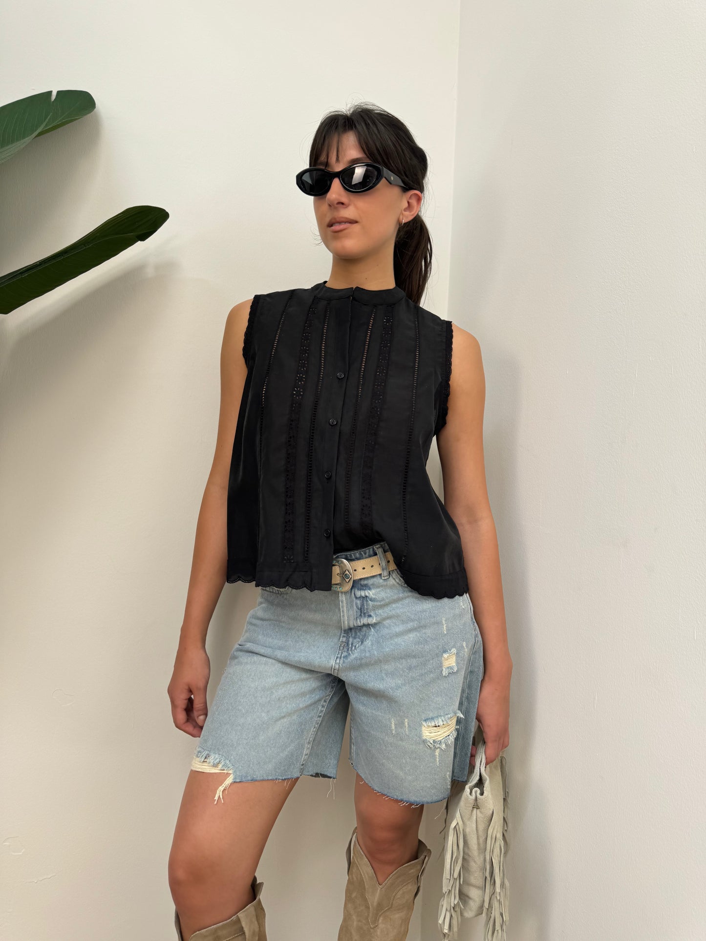 Top gilet ricamato Glamorous