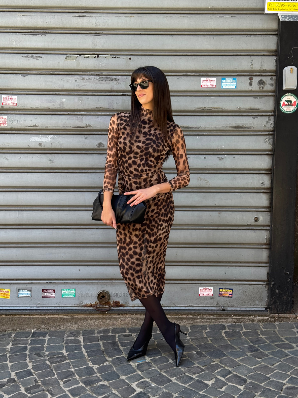 Abito midi animalier DL6242 Lumina