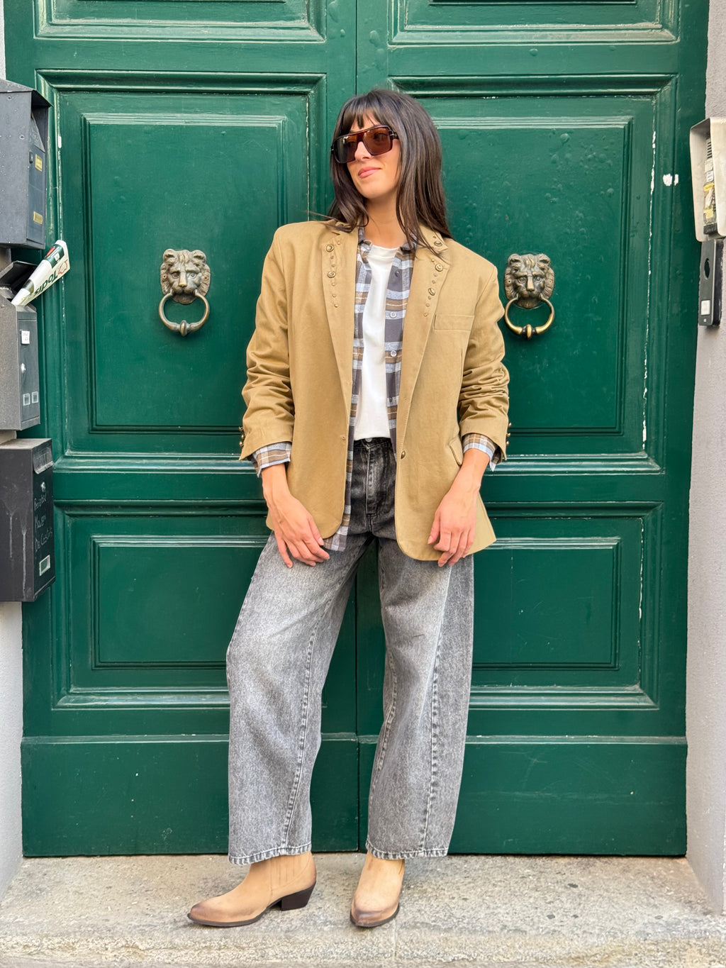 Giacca gabardina over con borchie NA4511/B my-d