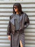Giubbotto bomber over similpelle LOE TWOWAY