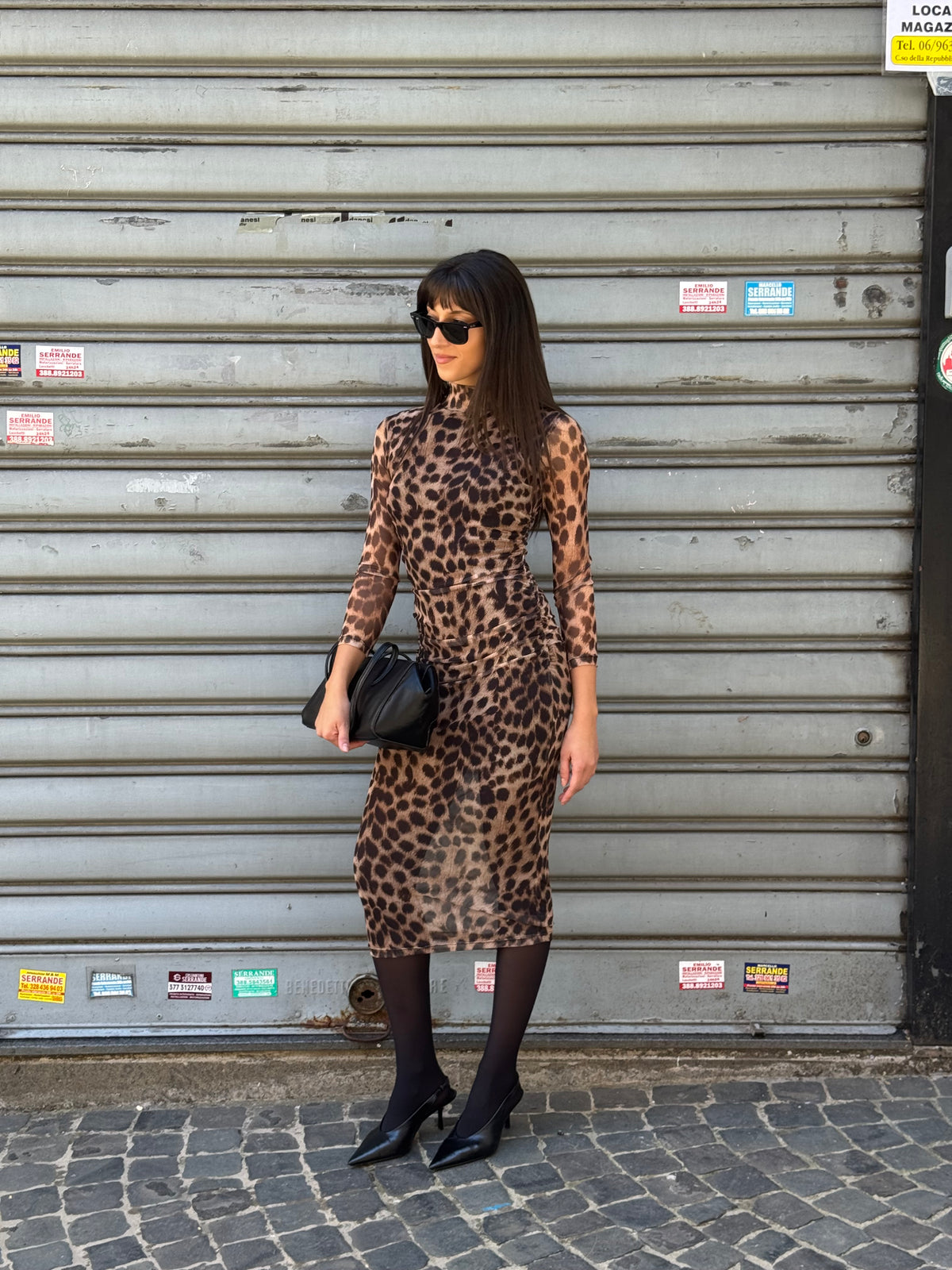 Abito midi animalier DL6242 Lumina